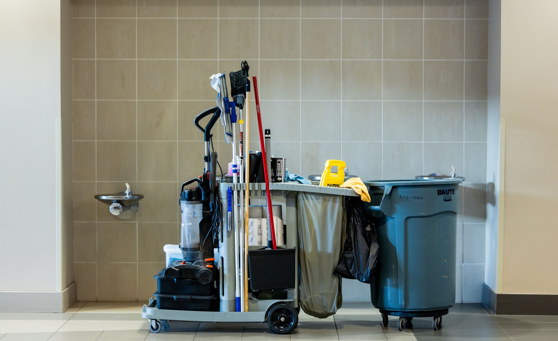 Santa Rosa commercial cleaning team in a professional building